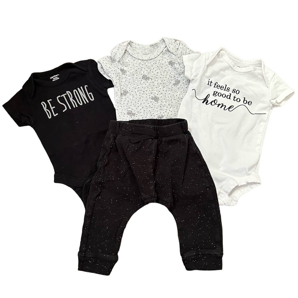 Newborn outfit bundle - black and white (4 pieces)